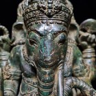 Ganesha Bronze Statue 8  Sitting Hindu Elephant Protect God Figurine For Altar