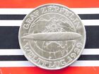 German 5 Mark Reichsmark 1930 F Graf Zeppelin 1929 Silver Coin Weimar  very Rare