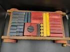 Vintage 1960s Playskool Pull Wagon Toy With Original 49 Wood Blocks