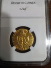 England - 1787 George Iii Guinea - - Great Value  1 4 Oz Of Gold Coin Has Repair