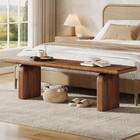 Farmhouse Solid Wood Entryway Bench  63-inch Indoor Wooden End Of Bed Bench Seat