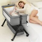 Baby Bedside Sleeper Bassinet Bed 3-in-1 Portable Crib For Newborns Side Sleep-