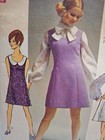 Jumper Dress Blouse Top 13 14 Jr Teen Simplicity 8614 Sewing Pattern Cut Vtg 60s