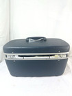 Vtg Royal Traveller Blue Hard Train Make Up Case  Suitcase Tray Mirror No Key Fs