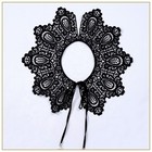 Beautiful Lace Collar  Scalloped Edge  Ties In Front With Pearl Drops