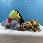 Caltoy Hand Puppet Lot 4 Elephant Bird Alligator Lizard Plush Stuffed Animal Toy