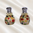 Vintage Hand Blown Mini Glass Salt And Pepper Shakers Set -