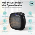 Good Housekeeping Wall-mount Indoor Mini Space Heater W  Thermostat  750w  Black