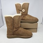 Ugg Bailey Button Ii Suede Mid-calf Bootie   1016226-chestnut   Women s Size 8