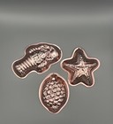 Set Of Three Vintage Nevco Mini Copper Colored Molds  Kitchen Decor