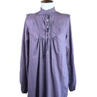Vtg 90s Modest Prairie Dress Size 8 Purple Long Sleeve High Button Tie Neck