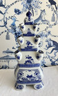 Tulipiere Blue White Chinoiserie Dutch Style Pyramid 18    Tall Pair Availble Read