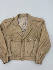 Vintage 80s Massimo Gori Tan Leather Bomber Jacket Size 48 It Cropped