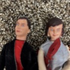 Vintage 1950 s Lot Of 6 Miniature Dollhouse Rubber Faced Poseable Dolls Family