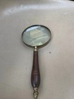 9  Brass Magnifying Glass With Wooden Handle - Antique Reproduction