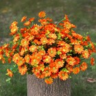 Artificial Mums Fall Fake Flowers For Outdoors  10 Bundles  orange 