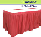 Plastic Table Skirt  29-inches By 14-feet - Red - 1 Pack