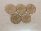 Lot Of 5 Hanukkah Half 1 2 Shekel Coins Israeli Sheqel Official Currency Money