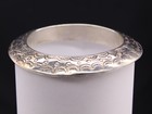 Vintage Native American Navajo Sterling Silver Bangle Bracelet Saucer Style