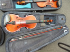 Lot Of 5  Violins- Clean  - Playing Condition- For School Or Studio
