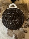 Vintage 1940 s  Ceramic Cookie Jar  oreo Cookie Inspired White Handle Brown