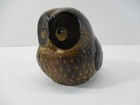 Vtg Japan Hoot Owl Brown Black Glaze Figurine Otagiri Ceramic Statue 3 1 4  Tall