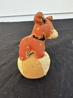 Vintage Stuffed Bear On A Ball Tape Measure Pin Cushion Combo