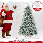 6 Ft Pre-lit Flocked Christmas Tree Hinged Xmas Decoration W  250 Led Lights