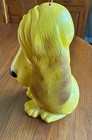 Vtg Sad Eyes Basset Hound Large  13 coin Piggy Bank Puppy Dog Vinyl W  Stop 70   s