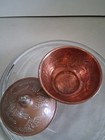 Vintage Mcm 1960 s Solid Copper Bowl  Embossed etched handcrafted  Persian