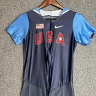 Nike Pro Elite Usa Running Speed Suit Mens L Blue Track Field One Piece Made Usa