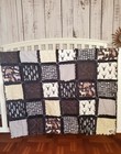 New Handmade Woodland Animals Minky Rag Quilt Crib  Toddler Blanket  Throw  