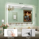 Bathroom Lighted Led Mirror Anti-fog Bluetooth 3 Color Lights Wall Mirror 40 28