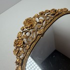 Vintage Vanity Trinket Tray Mirror Matson Gold Ormolu Ornate Filigree Roses