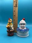 Vintage Mini Clown And Jester Porcelain Trinket Hinged Box 3 5    Tall