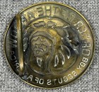 Order Of The Arrow  oa  Chieftain Head  mgm Logo  Brass Belt Buckle 2 75  Dia