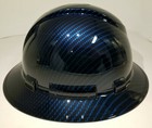 New Full Brim Hard Hat Custom Hydro Dipped Deep Blue Candy Carbon Fiber Sick 