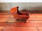 Antique Vintage Miniature Dollhouse Wooden Baby Rocking Cradle  1 12 Scale