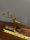 Vintage Mcm Brass Deer Figurines Pair Set Of 2 Bucks