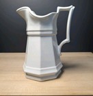 Red Cliff White Ironstone Octagonal Pitcher Set  4  Farmhouse Graduated Vintage 