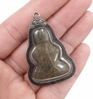 Phra Pidta Lp Kaew Kesaro Old Silver Case Pendant Talisman Thai Buddha Amulet