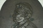 Antique Bronze Relief Portrait Head Bust Plaque Signed   H H C   Ca  19 C