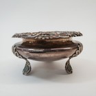 Antique English Silver Clawfoot Ashtray W floral Filagree Hallmarked  ws 