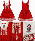 Vintage Salzburger Trachten Red Austrian Dirndl Dress Embroidered Eu 42 Xs