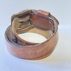 Vintage Distressed Brown Leather Size 30  Belt Tarnished Silver Buckle Casual