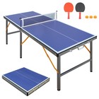 5ft Foldable Portable Table Tennis Table Set With Net  2 Paddles  3 Balls