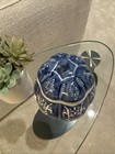 Vintage Blue   White Porcelain Chinese Pumpkin Lidded Ginger Jar  Chinoiserie 