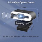 2k Webcam With Microphone Usb Camera With Ring Light Streaming Web Camera