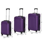 3pcs 20 24 28  Luggage Travel Set Bag Tsa Lock Trolley Carry On Suitcase Purple