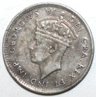 Newfoundland 5 Cents Coin 1945 C Km  19a Canada Silver  800 King George Vi Five